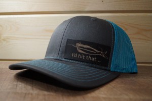 Blue/Charcoal Hat (Black Leatherette)