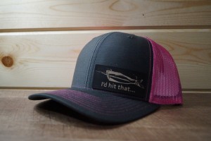 Pink/Charcoal Hat (Black Leatherette)